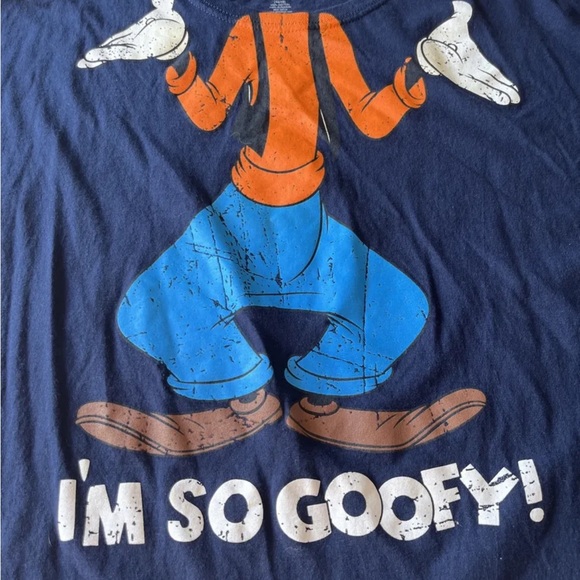 Mens Disney Im so Goofy T Shirt Cotton, Navy, Size XL - Picture 2 of 4